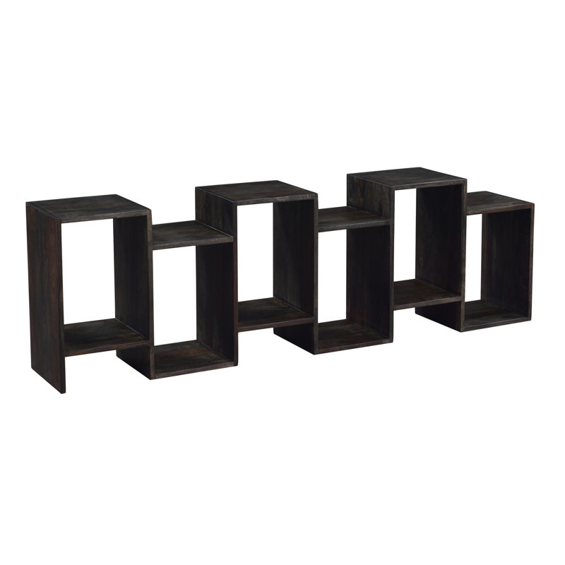 Bibliothèque géométrique en bois massif Gaugain, (6 tablettes) H 70,3 po x l 21,6 po x P 11,8 po