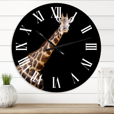 Portrait d'une girafe VII - Horloge murale de ferme