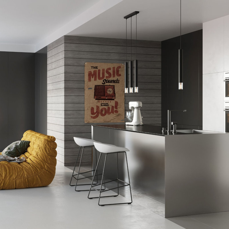 Wezyr 2 - Light Stainless Steel Cylinder Pendant, Black