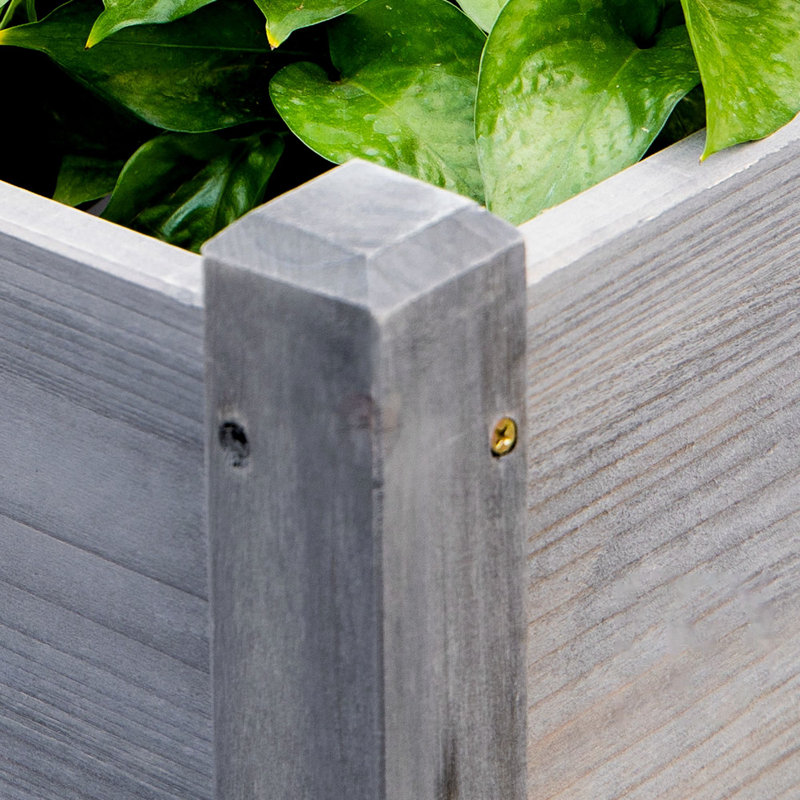 Lit de jardin surélevé avec 3 jardinières, Gris
