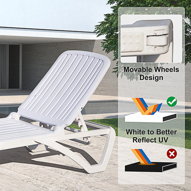 Outdoor Chaise Lounge, Pool Lounge Chair, Adjustable Recliner, Lounge Chair With Table