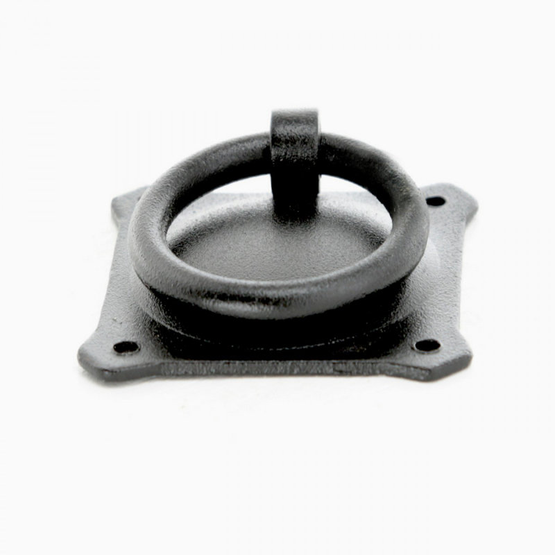 Black Wrought Iron Ring Cabinet Pulls with Mounting Hardware