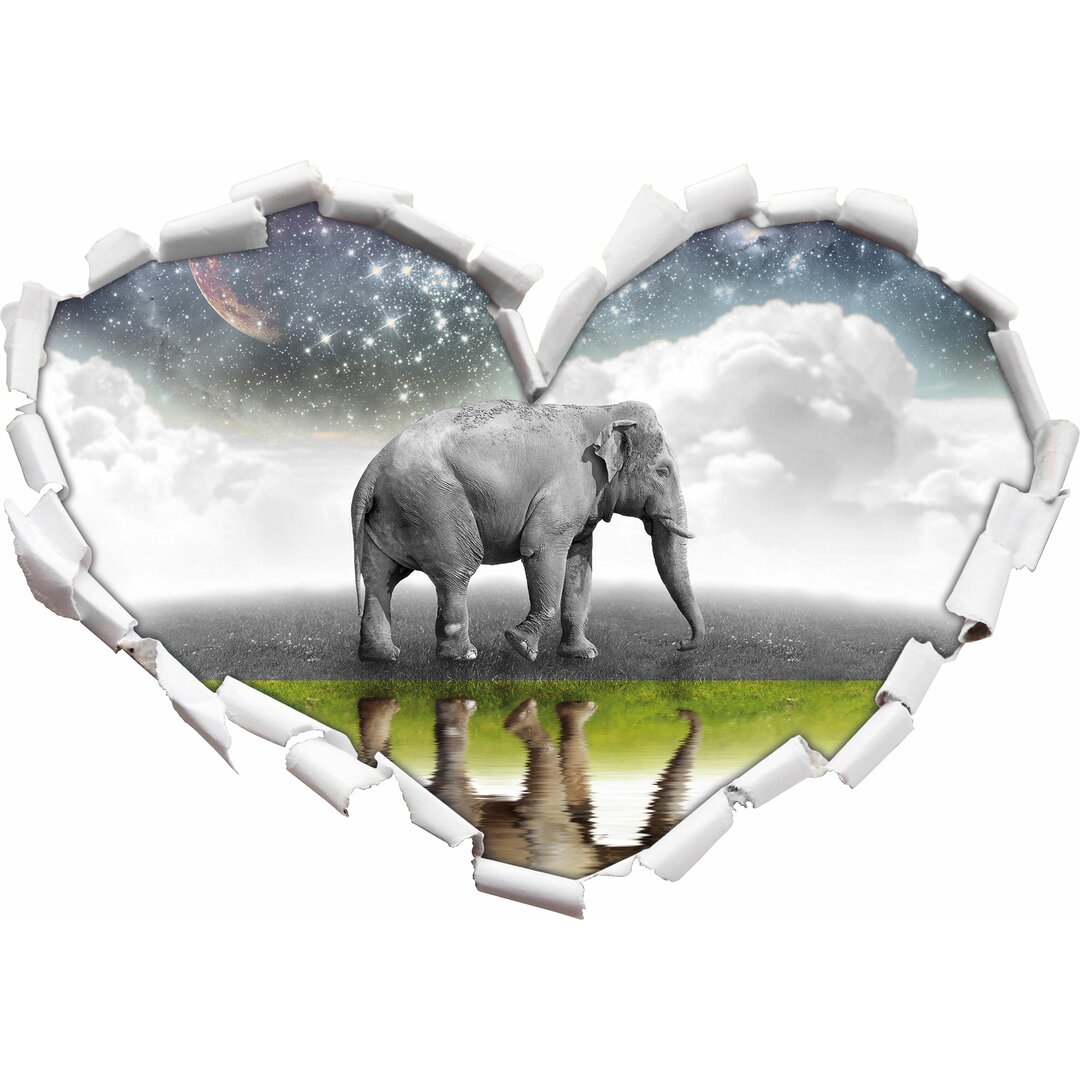 Fantastischer Elefant auf der Wiese Wandsticker