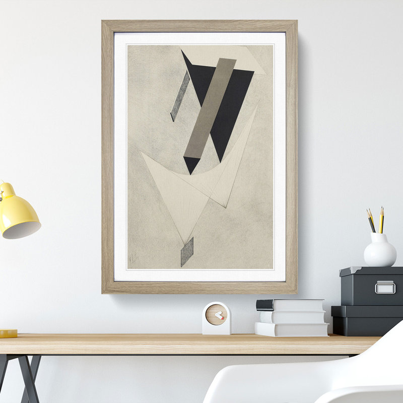 Composition Vol.12 by El Lissitzky - Picture Frame Graphic Art, Oak Framed, 36cm H x 27cm W x 2cm D