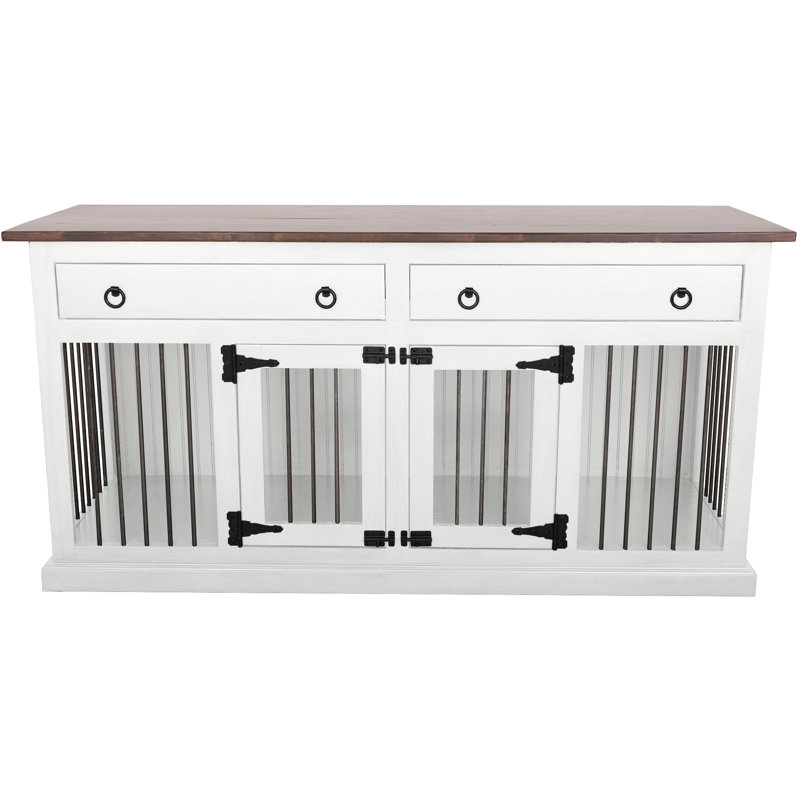 Crédence avec tiroirs Traditional, Petit (H 30 po x l 64 po x P 24 po), Blanc brillant