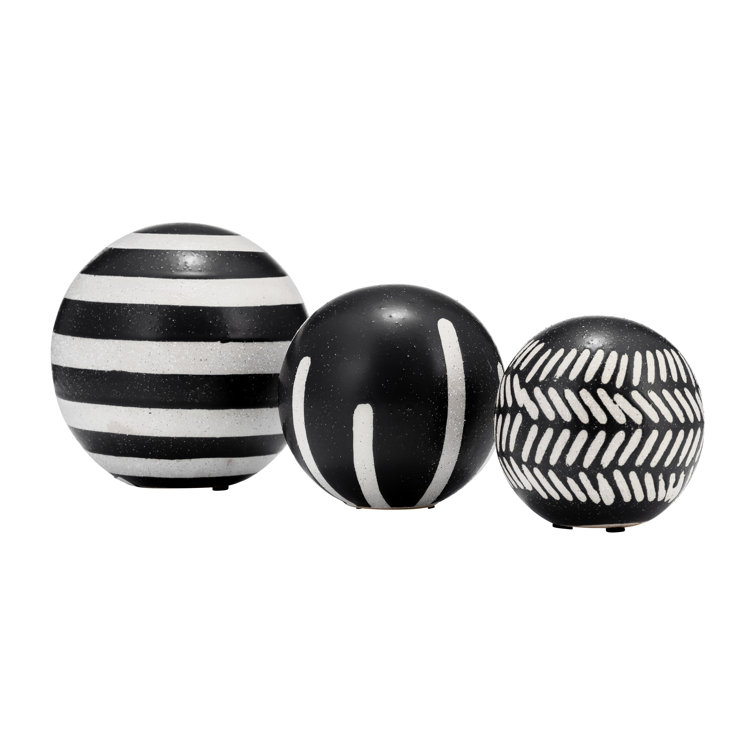 Nordic simple modern black-and-white checkered resin ornaments