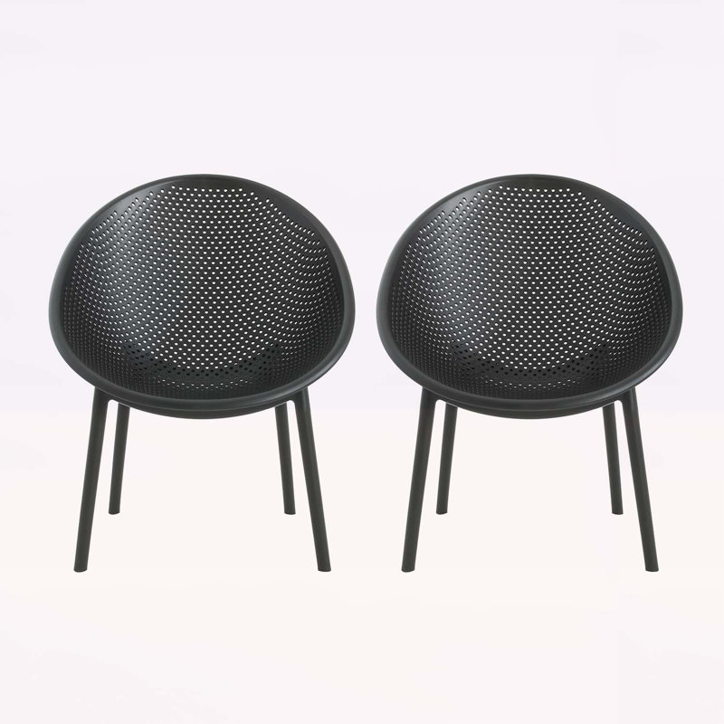 Ensemble de chaises d'appoint chic et durable pour les espaces extérieurs élégants, Noir