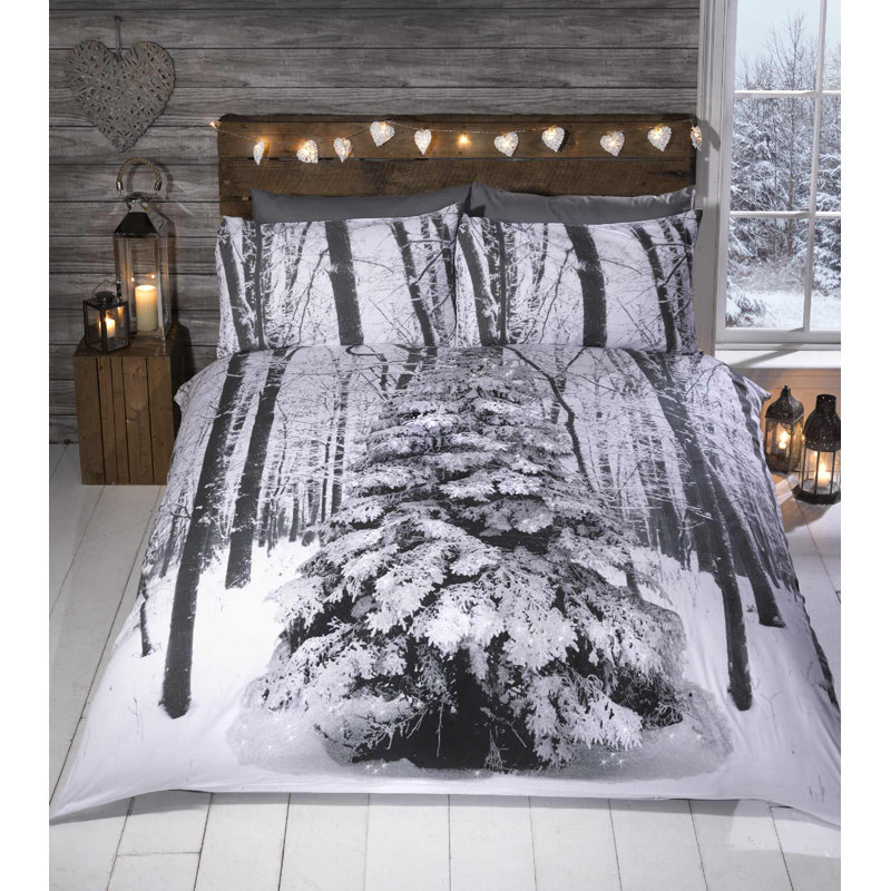 Goodson Grey White Duvet Cover Set, Single Duvet Cover + 1  Pillowcase