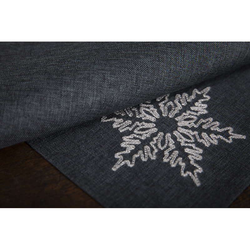 Polyester Embroidered Square Napkin, Gray
