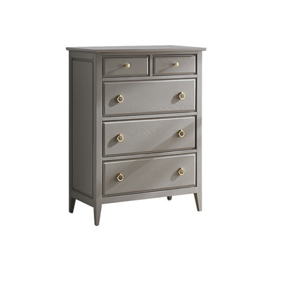 31.50"Grey Solid Wood Five-Drawer Cabinet