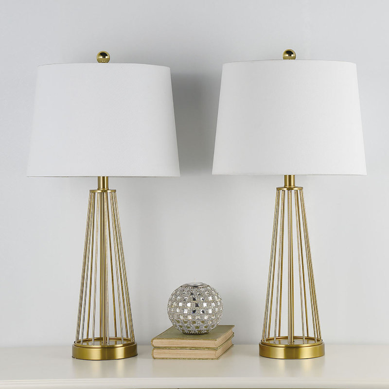 Donnybrook 27'' H Iron Dimmable Table Lamps (Set of 2), Polished Brass