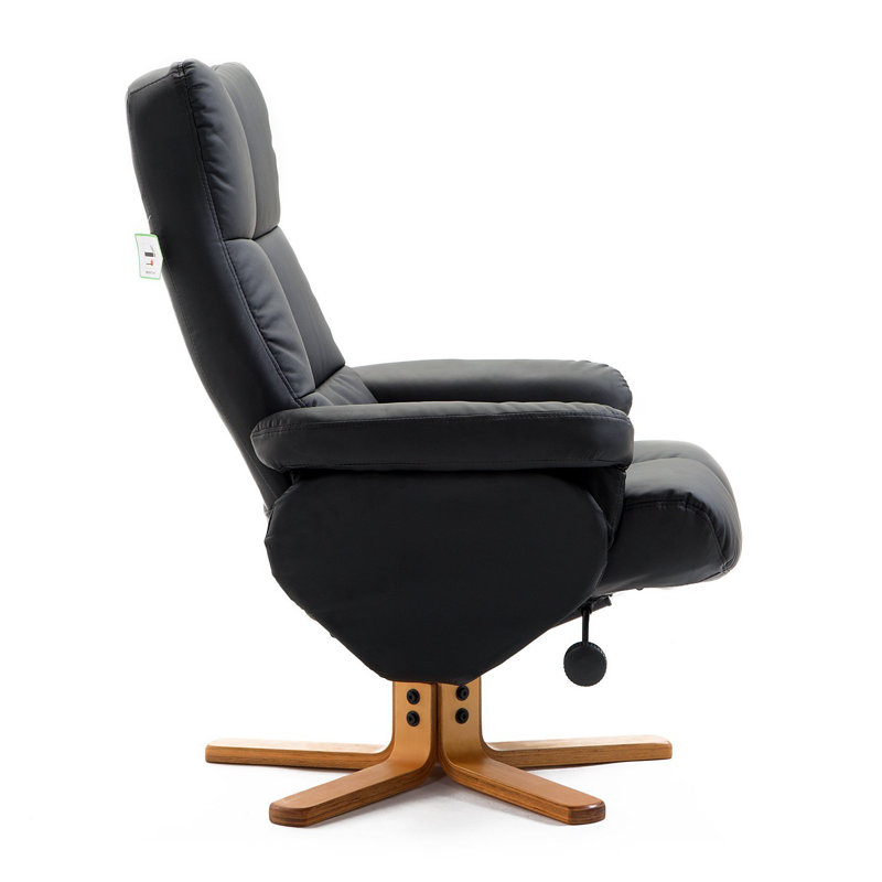 Charlestown 80cm Wide Swivel Ergonomic Recliner, Black
