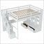 Lit mezzanine double avec bureau et tablettes-497006589