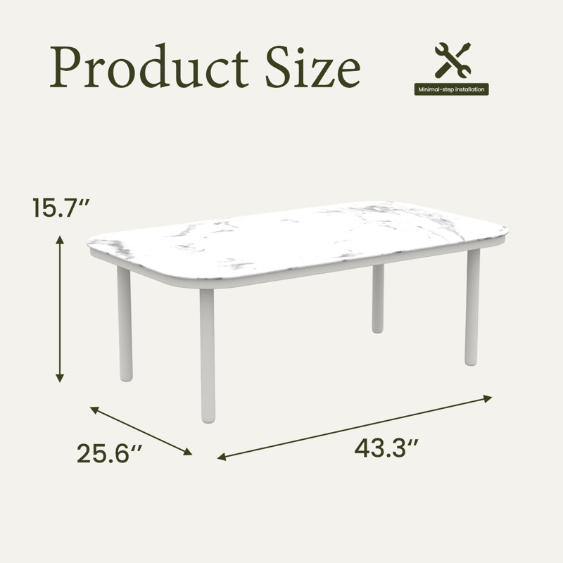 Table basse d'extérieur moderne en aluminium Campanella, Blanc