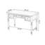 Bureau rectangulaire à 3 tiroirs en bois massif brun noisette