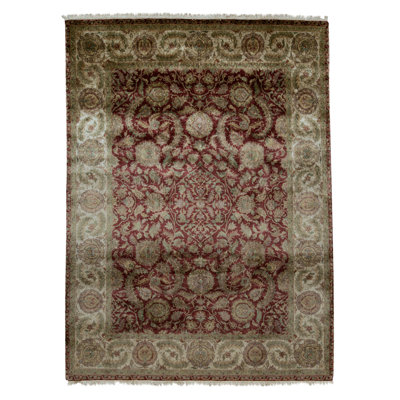 High-Quality Hand-Knotted Red And Ivory Area Rug