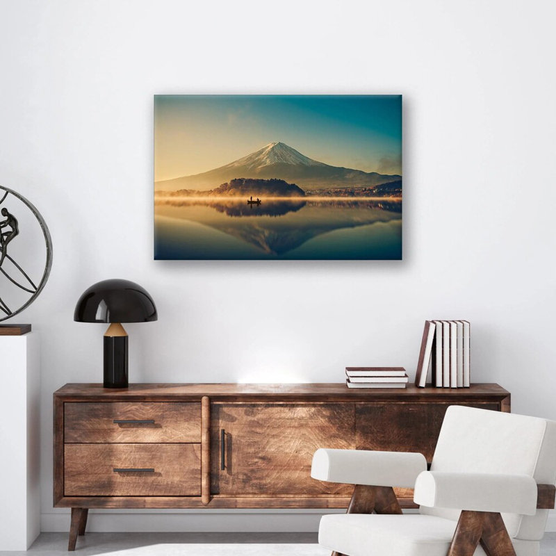 Mont Fuji, reproduction d'art de paysage japonais de montagne - impression sur toile volcanique de Fuji, art de la nature cerisier en fleurs