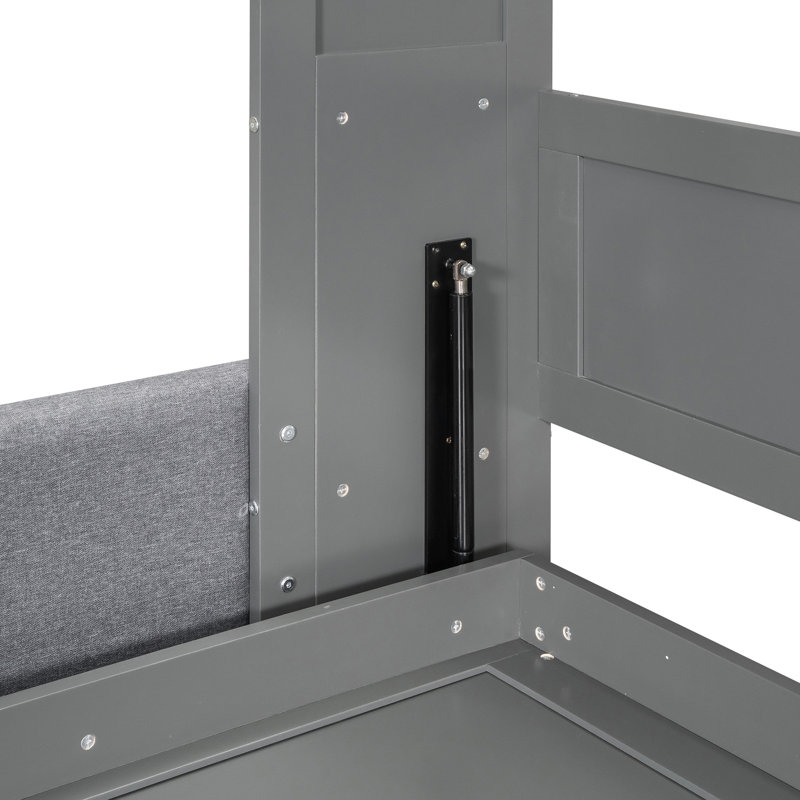 Queen Size Bed Grey - Functional With Storage And Integration For Queen, Multifunctional Storage, Maximize Space Efficiency In Small Apartments