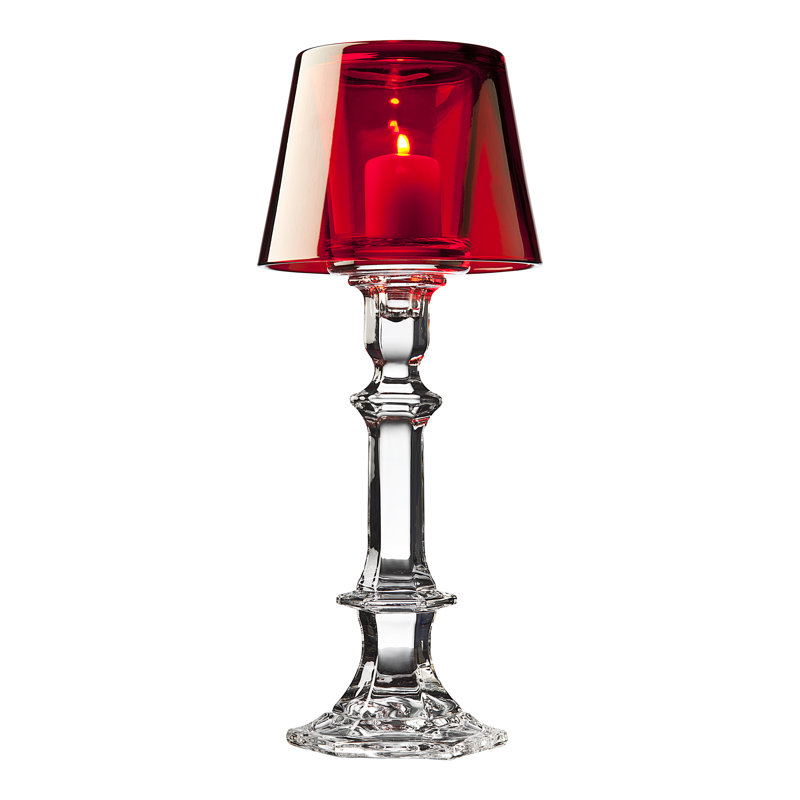 Christmas 14'' Glass Tabletop Votive Holder, Red 