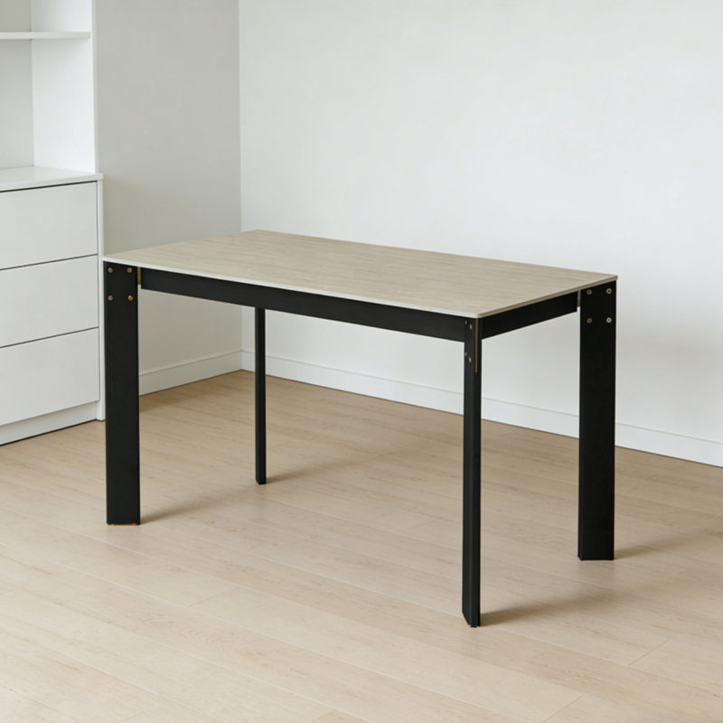 Table rectangulaire en bois de hêtre durable, 29,52 po H x 55,11 po L x 31,49 po l, Noir