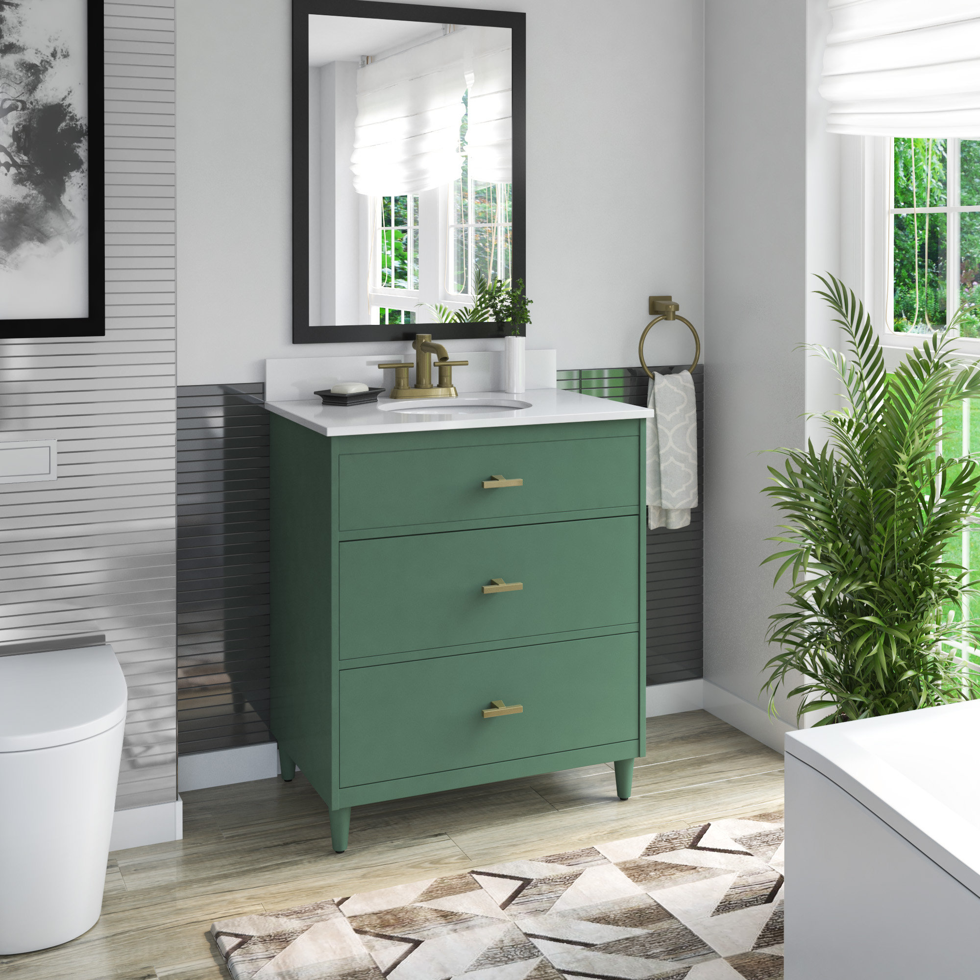 Ebern Designs Goltry 29.88'' Free Standing Single Bathroom Vanity with ...