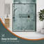 Porte de douche pivotante semi-encadrée de 96,5 à 106,7 cm (L) x 180,3 cm (H) avec verre trempé transparent de 6,35 mm (1/4 po).-107686609