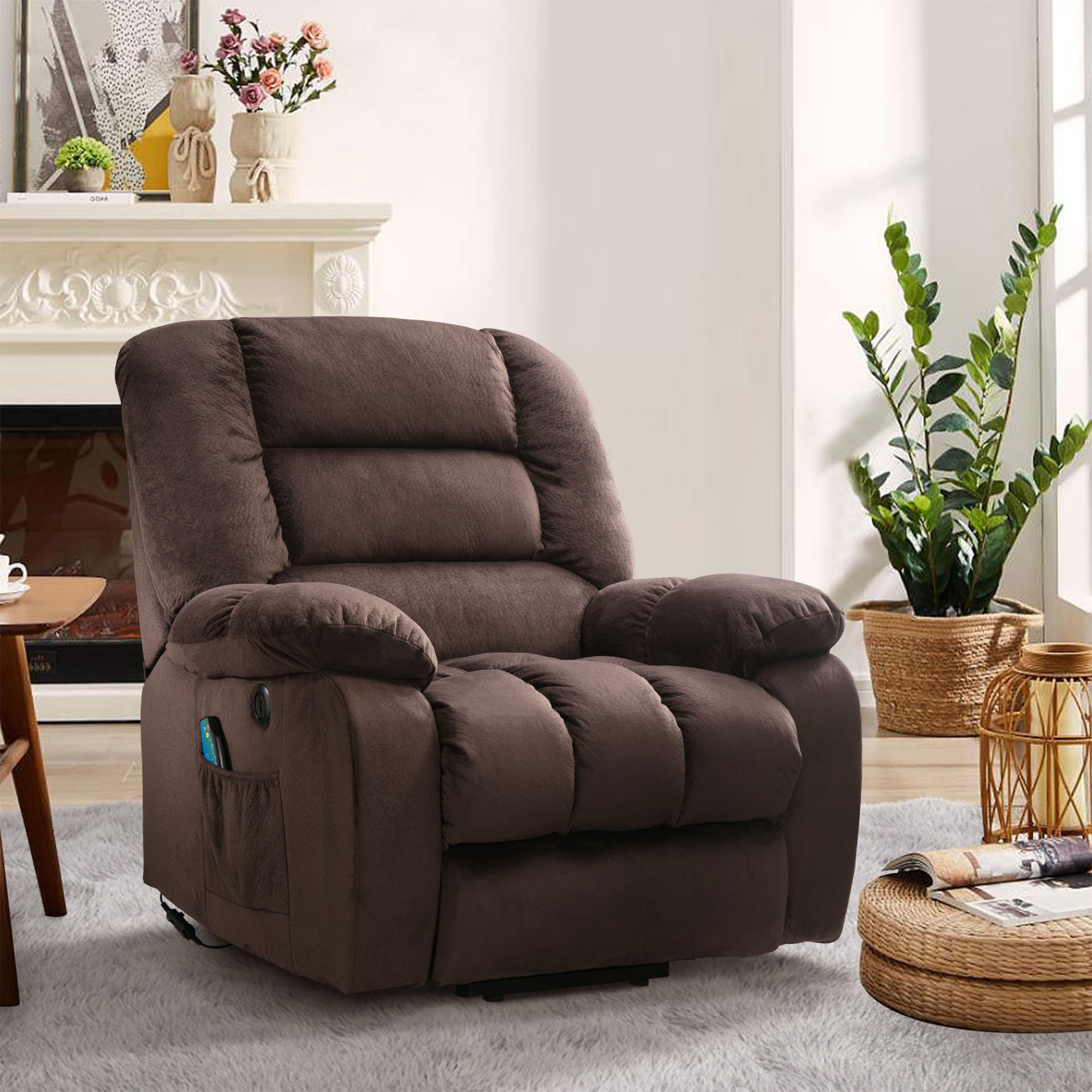 39.4 Wide Ultimate Comfort Power Lift Recliner with Heated Massage  Spacious & Ergonomic