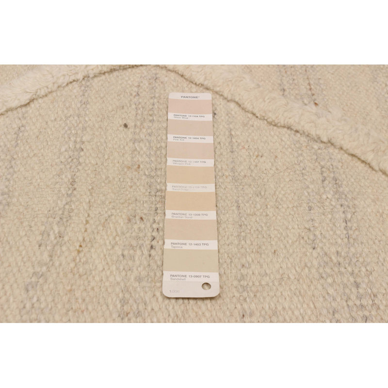 Tapis crème en laine noué à la main 8 pi 2 po x 10 pi 2 po