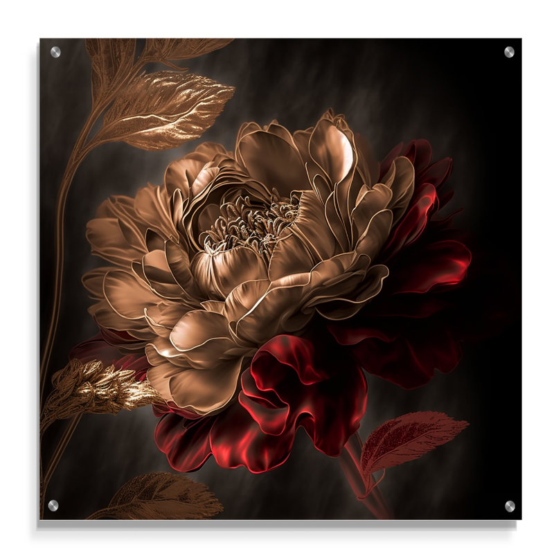 Bette - Décoration murale acrylique florale, H 16 po x l 16 po