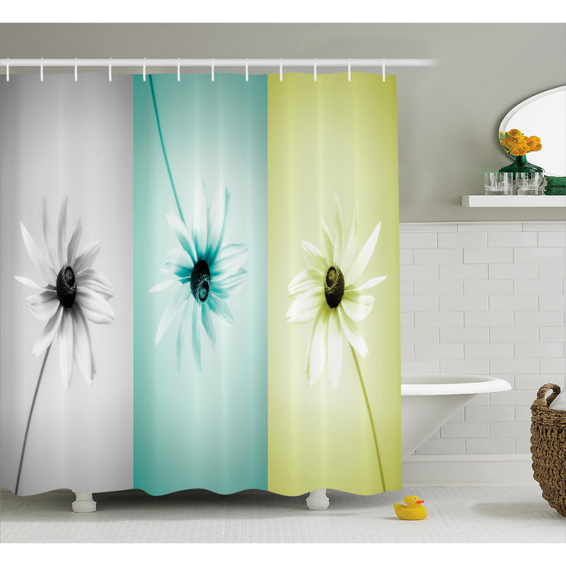 Abstract Shower Curtain with Hooks Included, 75" H x 69" W