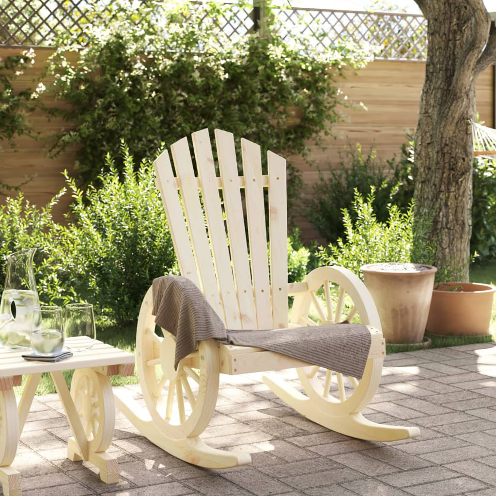 Vidaxl Rocking Adirondack Chair Solid Wood Fir | Wayfair