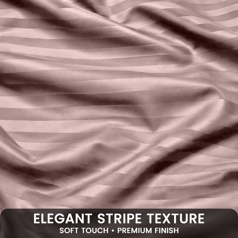 Imperial Homeware London Microfiber Striped Duvet Cover Set with Pillowcases Included, Kingsize Duvet Cover + 2 Pillowcases