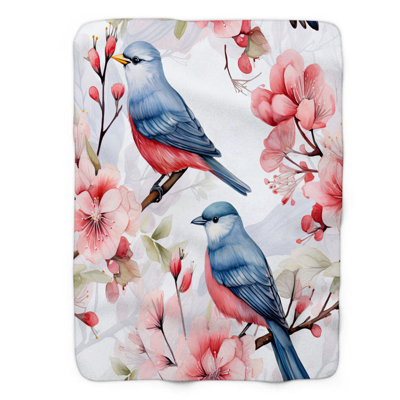 Jeté en sherpa floral 1 pièce
