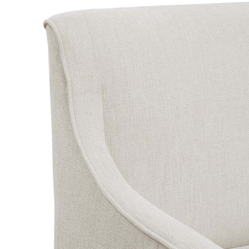 Chaise avec accoudoirs à roulettes avec jupe, Crème, crème