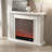 Beige Solid Wood Electric Fireplace
