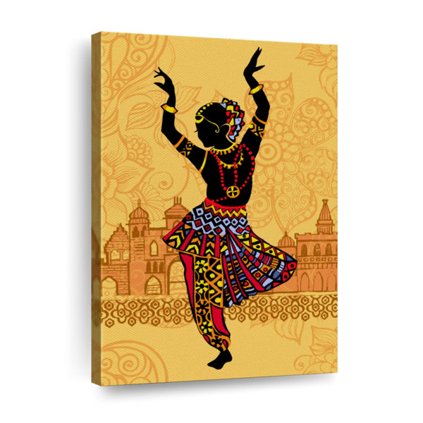 Elephant Stock Indian Classical Dance On Canvas Print 