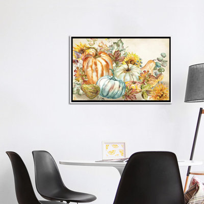 «Watercolor Harvest Pumpkin paysage» par Tre Sorelle Studios - reproduction d'art
