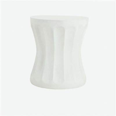 Outdoor Round Concrete Antique White Side Table,Living Room Mgo End Table