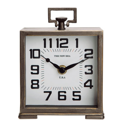 Vintage Silent Non-Ticking Table Clock, Shelf Desk Top Clock Battery Operated, Retro Home Decor For Living Room Mantel Desktop Countertop, Antique Brown