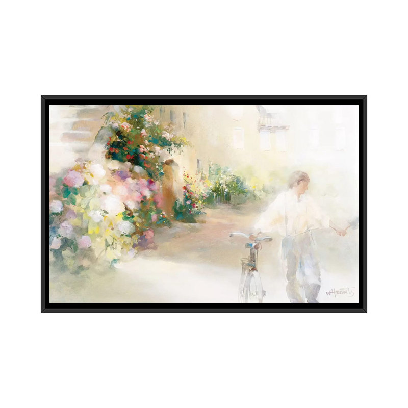 « two people people », impression sur toile, H 18 po x l 26 po x P 1,5 po, Toile avec cadre noir, Pas de tapis