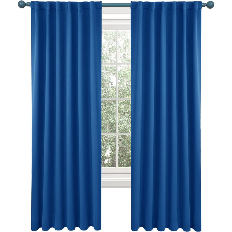 Blackout Curtain Pair, Royal Blue, 52" W x 84" L