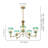 Aurora 5 - Light Dimmable Gradient Green Clear Glass Globe Chandelier