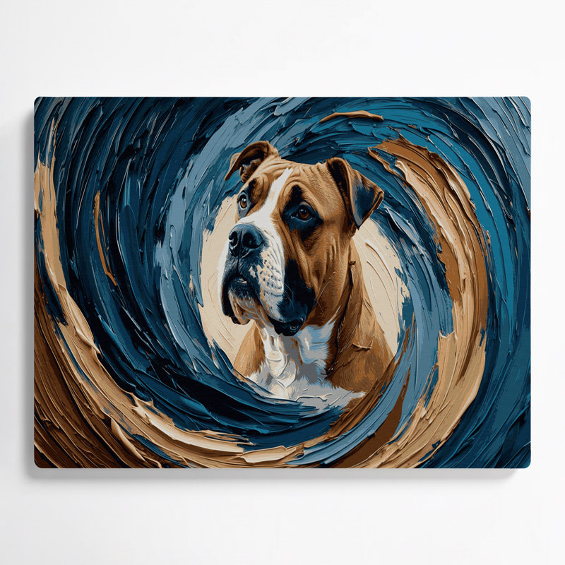 «Dogs Staffordshire Bull Terrier», art mural en métal gris, H 12 po x l 18 po