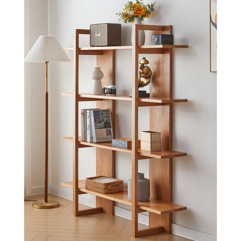 Nouvelles tablettes de rangement murales en bois massif pour la maison, Tanné, (4 Shelves) 63" H x 70.9" W x 11.8" D