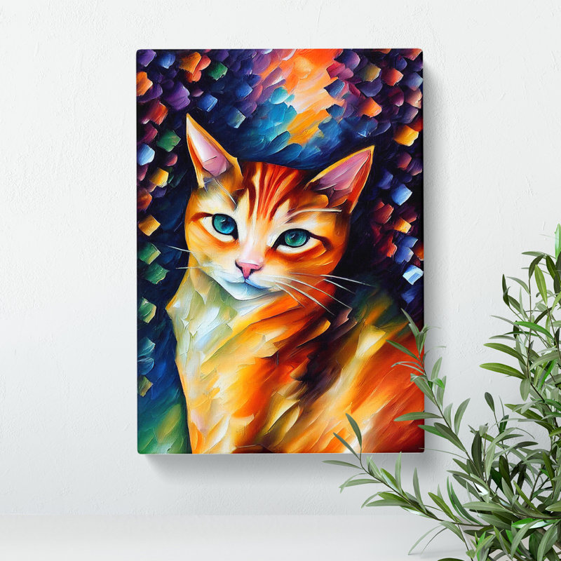 Cat Portrait No.4 - Wrapped Canvas Print, 50cm H x 35cm W