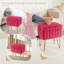Tabouret de coiffeuse moderne avec 4 pieds en métal et rangement, repose-pieds multi-usage pour chambre de maquillage-640223318