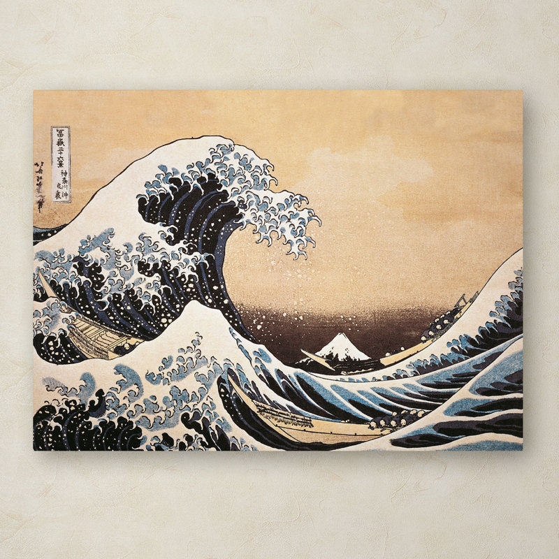 «The Great Wave off Kanagawa» par Katsushika Hokusai, reproduction sur toile, H 14 po x l 19 po x P 2 po