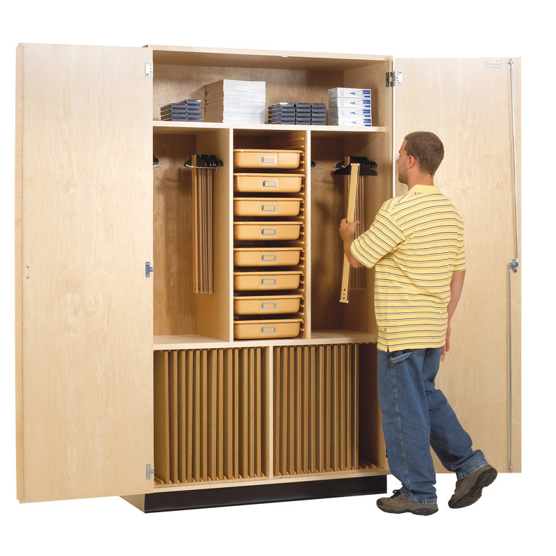 Armoire de salle de classe à 8 compartiments avec portes, Oui, H 84 po x l 48 po x P 22 po