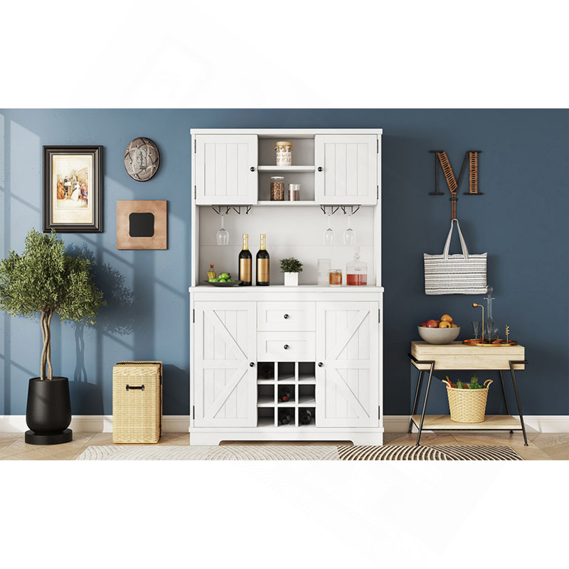 Armoire de cuisine avec rangement Coffee Bar, Blanc