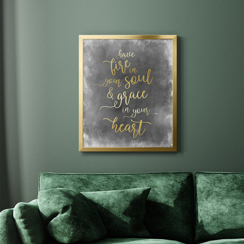 Fire in Your Soul, toile encadrée de qualité supérieure - prête à être accrochée, Or, H 24 po x l 20 po